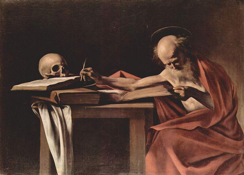 Caravaggio Hieronymus beim Schreiben France oil painting art
