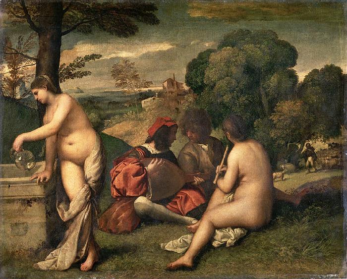 Giorgione Pastoral Concert Spain oil painting art