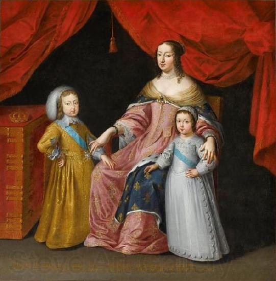 Anonymous Anna of Austria with her children France oil painting art