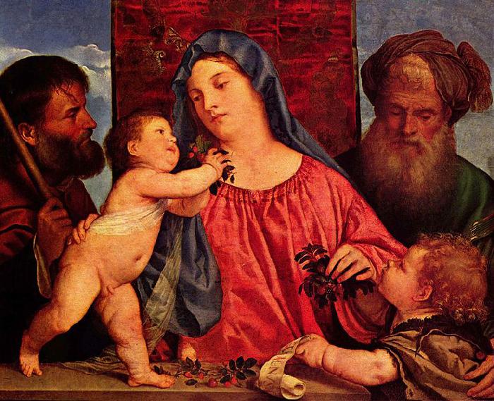 Titian Kirschen-Madonna Germany oil painting art