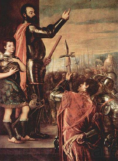 Titian Ansprache des Marques del Vasto an seine Soldaten Norge oil painting art
