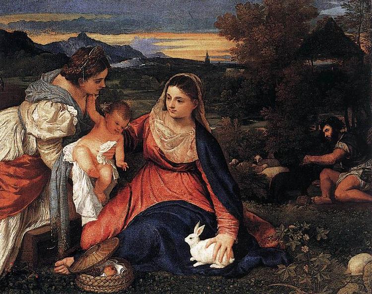 Titian Die Madonna mit dem Kaninchen Germany oil painting art