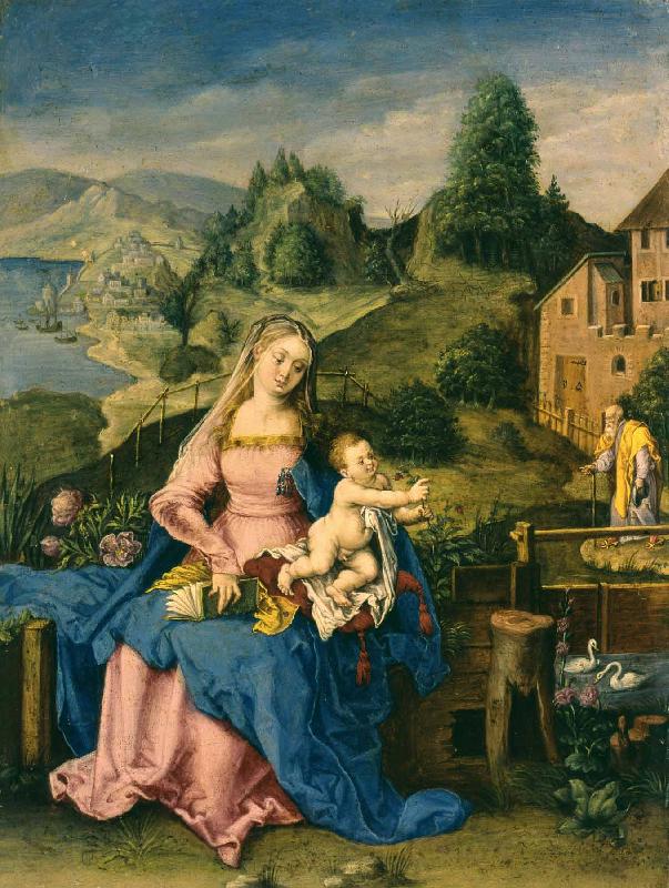 Anonymous Virgin and Child in a Landscape France oil painting art