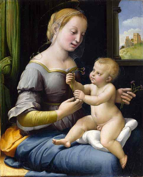 Raphael Madonna dei garofani Norge oil painting art
