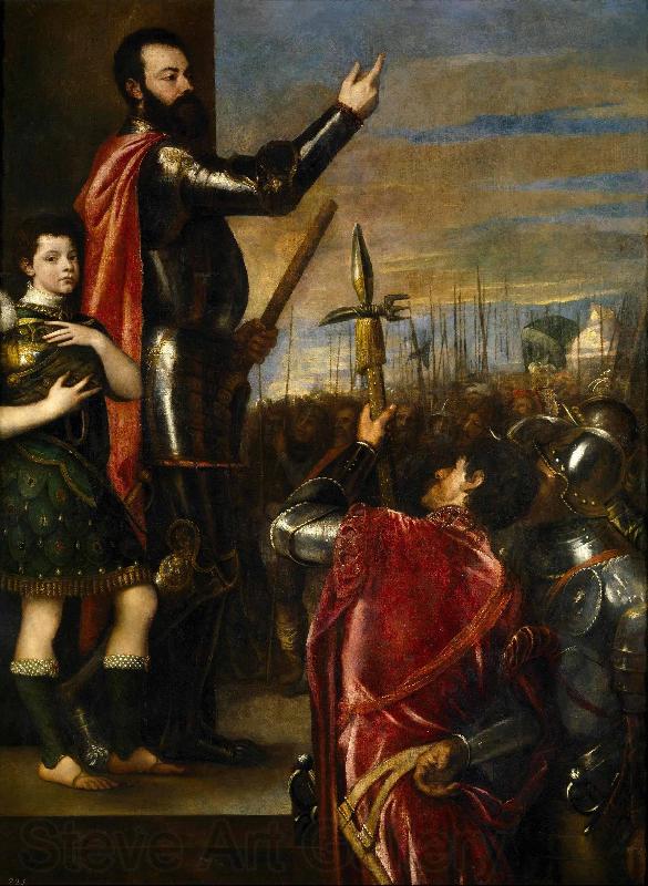 Titian Alfonso Avalos Addressing his Troops Germany oil painting art