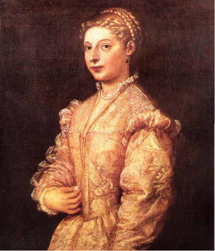 Titian Portrait of Titians daughter Lavinia Spain oil painting art