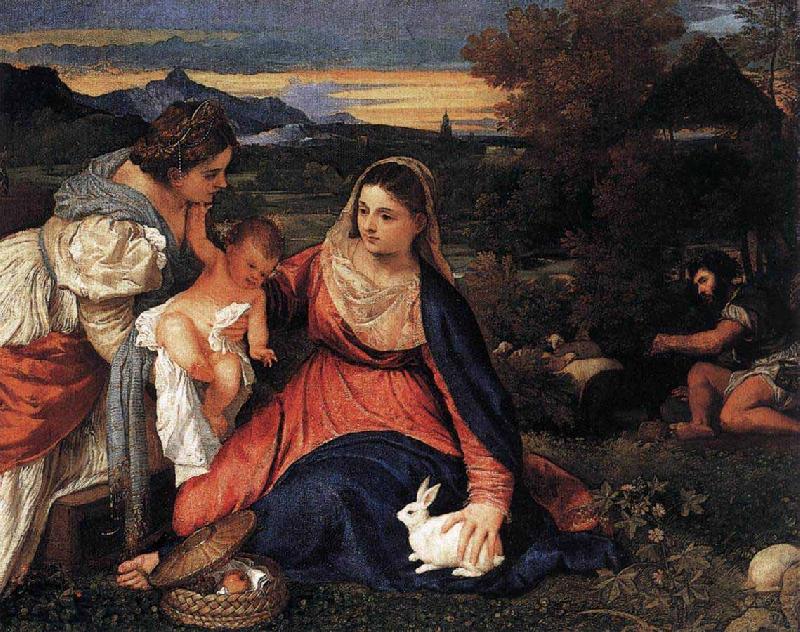 Titian Madonna of the Rabbit Spain oil painting art