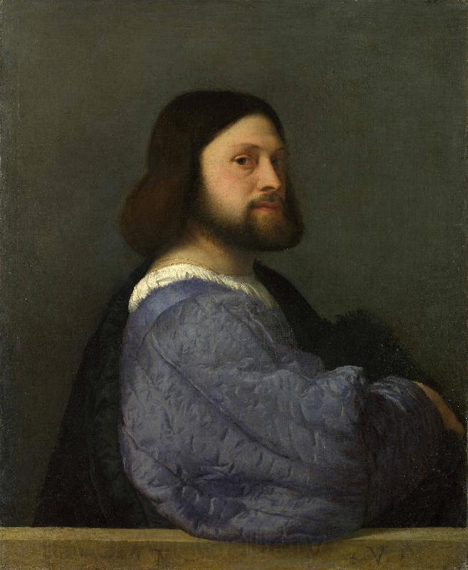 Titian A Man with a Quilted Sleeve France oil painting art
