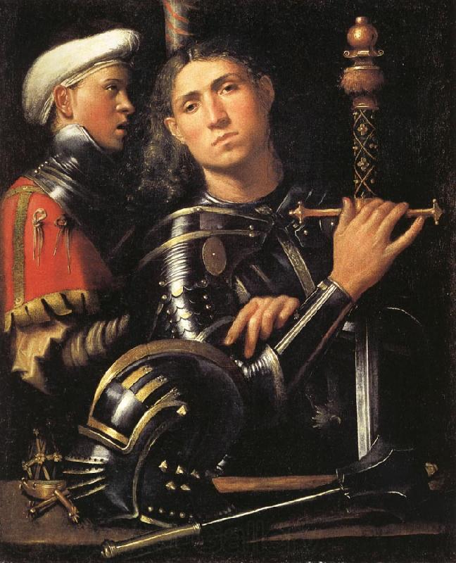 Giorgione Portrait of a Man in Armor with His Page Norge oil painting art