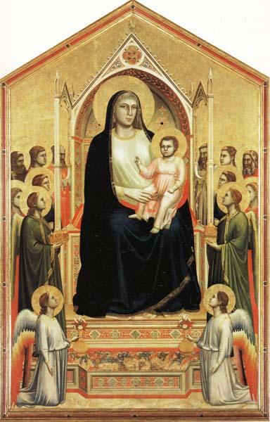 Giotto Madonna and Child Enthroned among Angels and Saints Norge oil painting art