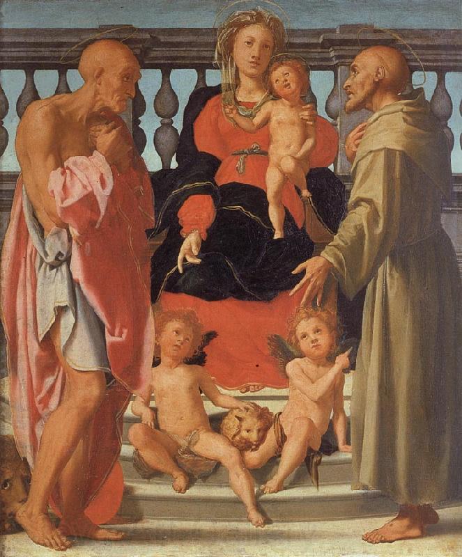 Pontormo Madonna and Child with SS.Jerome and Francis and Two Angels Norge oil painting art