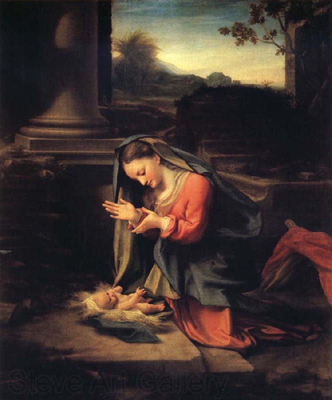 Correggio Madonna worshipping the Child Spain oil painting art