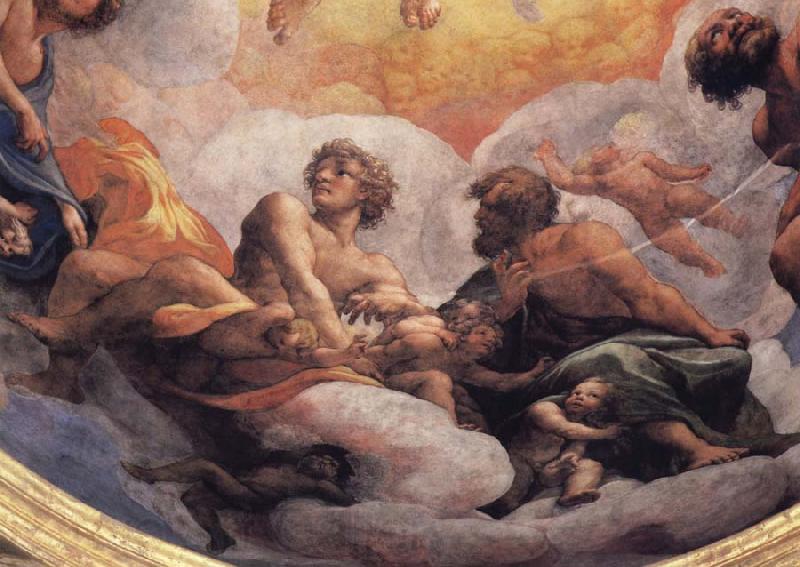 Correggio Details of the cupola with the apostles Philip and Thaddeus,James the Less and Thomas,Andrew and Jomes the Great France oil painting art