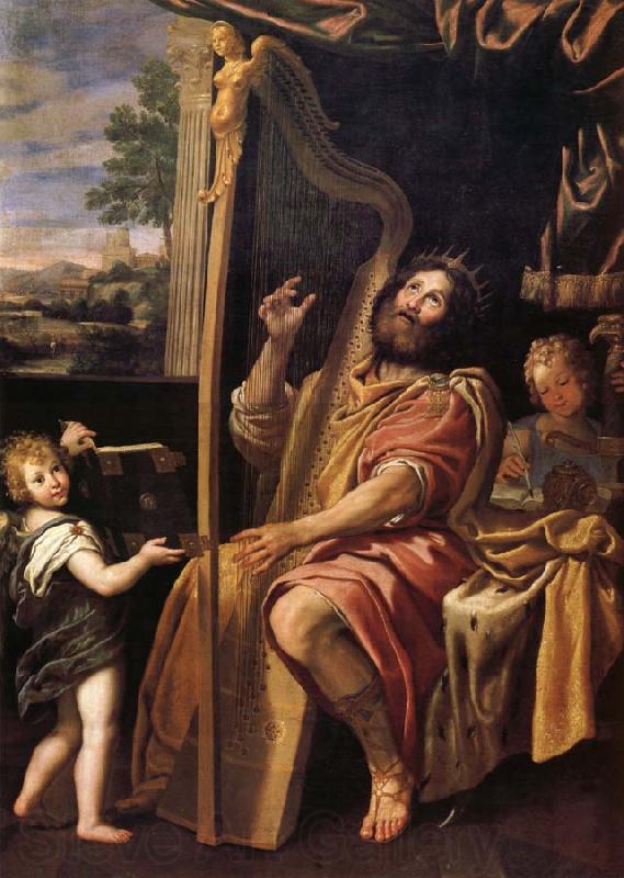 Domenichino Le Roi David jouant de la harpe