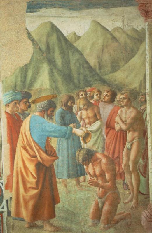 MASACCIO The Baptism of the Neophytes