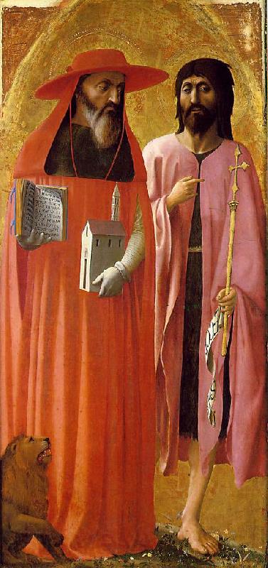MASACCIO St Jerome and St John the Baptist Spain oil painting art