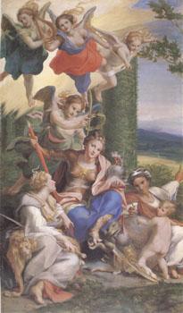 Correggio Allegory of the Virtues (mk05) Norge oil painting art