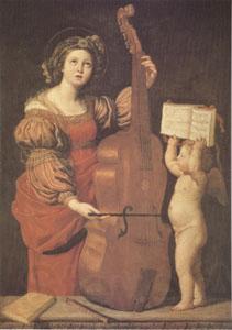 Domenichino Cecilia with an angel Holding Music (mk05) Spain oil painting art