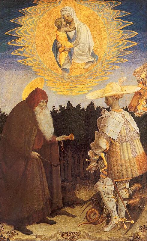 PISANELLO The Virgin Child with Saints George Anthony Abbot Spain oil painting art