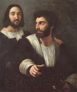 Raphael Portrait of the Artist with a Friend (mk05) Norge oil painting art