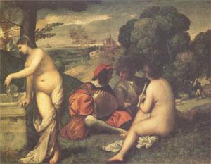 Titian Concert Champetre(The Pastoral Concert) (mk05) Spain oil painting art