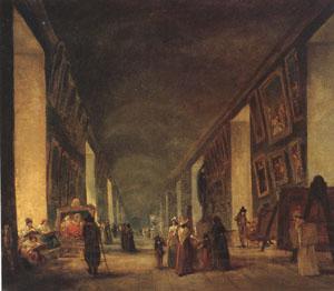 louvre The Grande Galerie at the Louvre between (mk05) Norge oil painting art