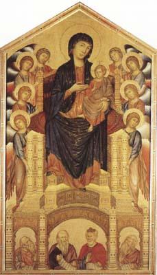 Cimabue Madonna and Child Enthroned with Angels and Prophets (mk08) France oil painting art