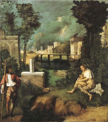 Giorgione La Tempesta (mk08) Norge oil painting art