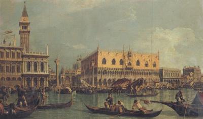 Canaletto La Piazzetta e il Palazzo Kucale dal bacino di S.Marco (mk21) Norge oil painting art