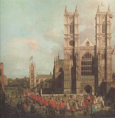 Canaletto L'abbazia di Westminster con la processione dei cavalieri dell'Ordine del Bagno (mk21)