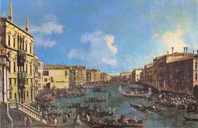 Canaletto Regatta on the Canale Grande (mk08) Norge oil painting art