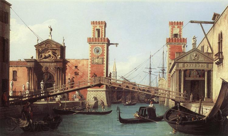 Canaletto Il Ponte dell'Arsenale (mk21) Norge oil painting art