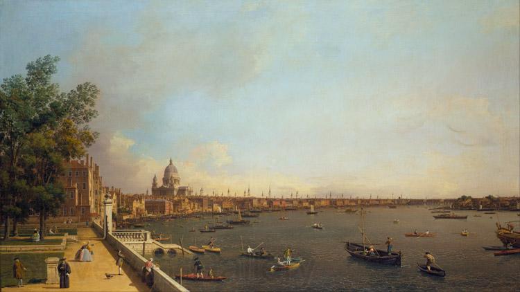 Canaletto View of London The Thames from Somerset House towards the City (mk25) Norge oil painting art