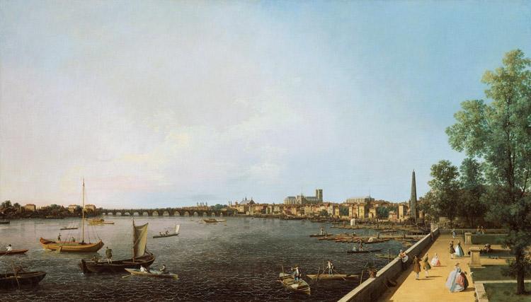Canaletto View of London: The Thames from Somerset House towards Westminster (mk25) Spain oil painting art