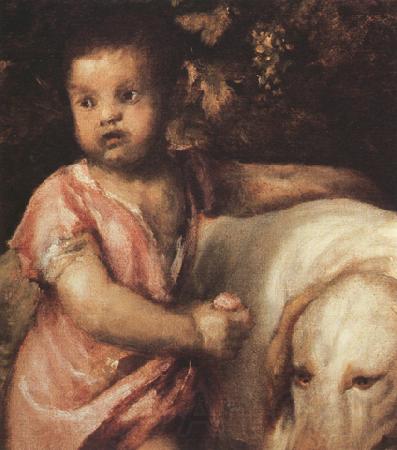 Titian The Child with the dogs (mk33) France oil painting art