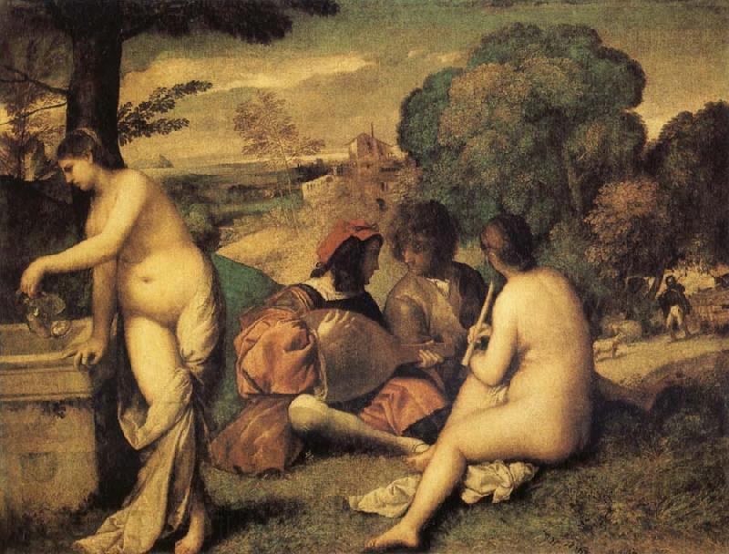 Giorgione Concert Champetre Spain oil painting art