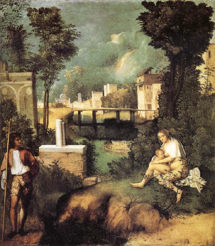 Giorgione La Tempesta Norge oil painting art