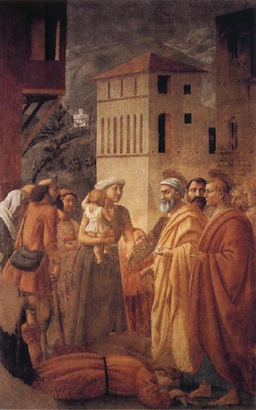 MASACCIO St Peter distributes the Goods of the Community and The Death of Ananias Spain oil painting art