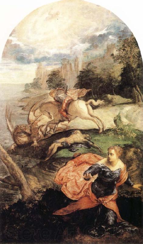 Tintoretto St George and the Dragon Norge oil painting art