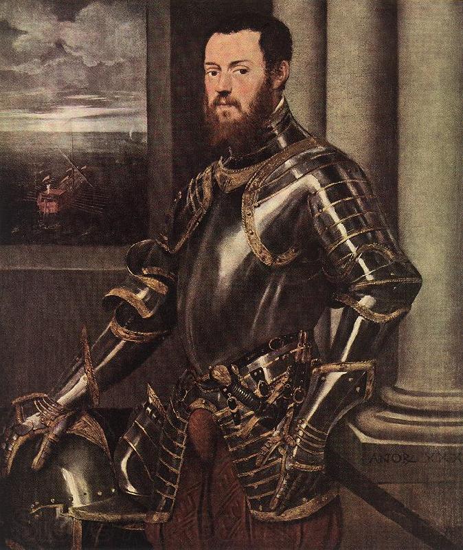 Tintoretto Man in Armour Norge oil painting art